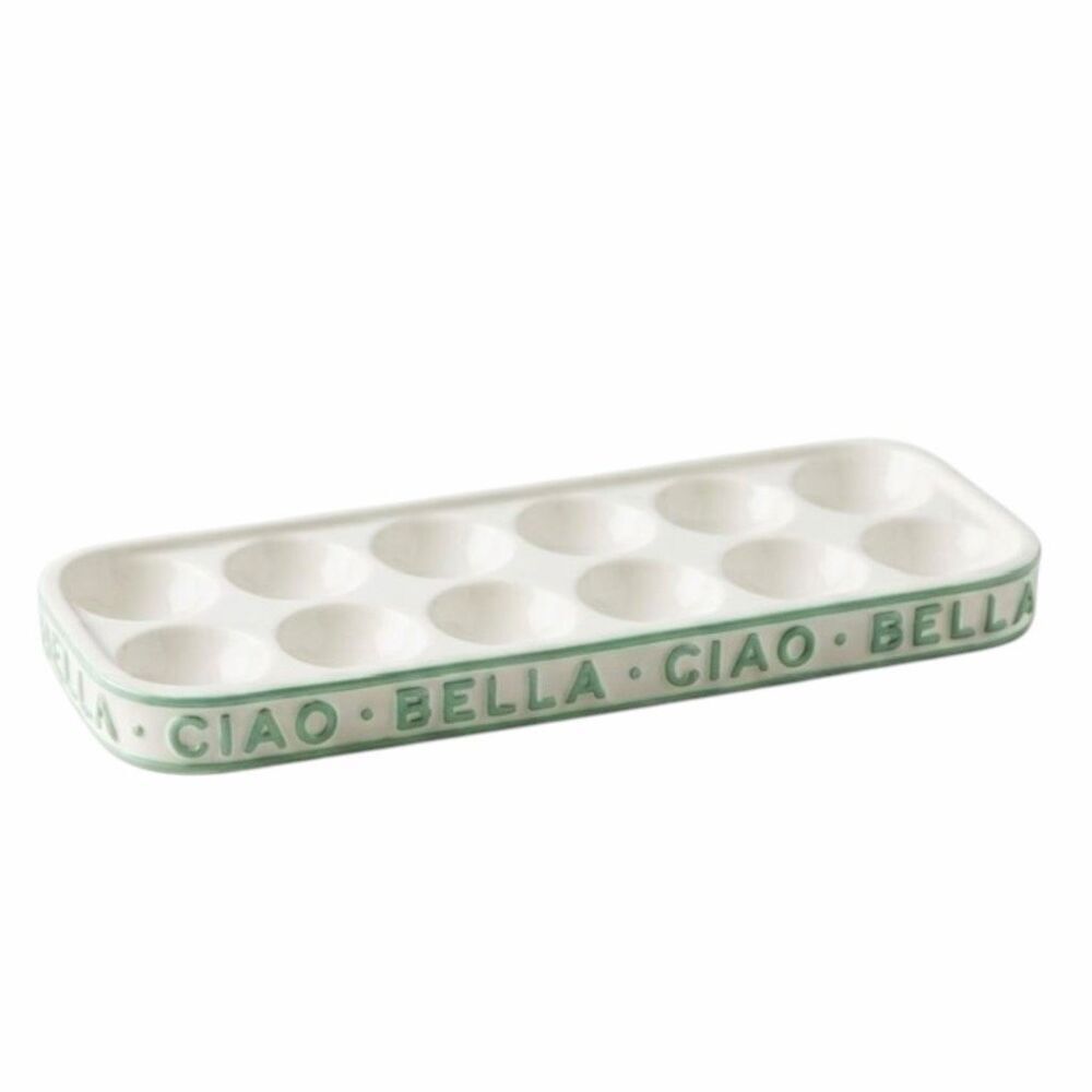 Anthropologie Nelda Egg Crate Ciao Bella Stoneware Egg Holder Tray NWT Retired